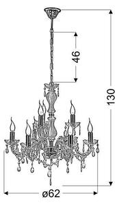 Lampadario a sospensione con catena MARIA TERESA 8xE14/40W/230V
