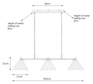 Markslöjd 108075 - Lampadario su filo KLINT 3xE14/40W/230V bianco