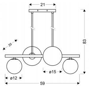 Lampadario su palo KAMA 4xG9/28W/230V