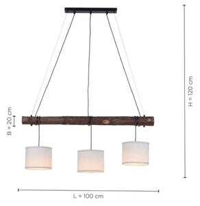 Leuchten Direkt 11238-79 - Lampadario a sospensione con filo BARK 3xE27/40W/230V