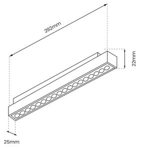 Luce LED da incasso MAGNETIC TRACK LED/18W/48V 4000K