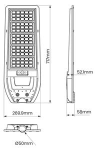 Lampione solare a LED VIA 200W/20000 mAh 3,2V 6000K IP54 + telecomando