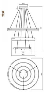 Redo 01-3182 - Lampadario a sospensione con filo LED dimmerabile CASTLE LED/80W/230V nero