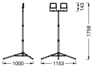 Ledvance - Riflettore LED con un supporto WORKLIGHT TRIPOD 2xLED/10W/230V IP65
