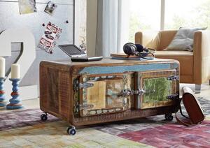 Tavolino da salotto in legno di Legno riciclato 90x60x40 multicolore laccato FREEZY #20