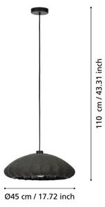 Eglo 43961 - Lampadario a sospensione con filo BARLASTON 1xE27/40W/230V diametro 45 cm