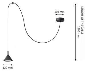 Lampadario a sospensione con filo ETNA 1xGX53/15W/230V nero