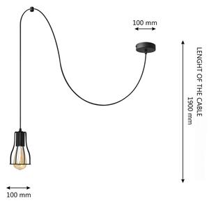 Lampadario a sospensione con filo TUBE 1xE27/15W/230V nero