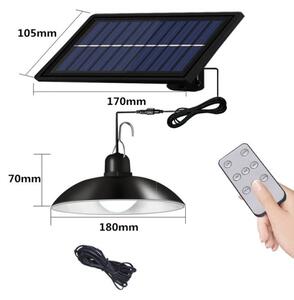 Lampadario solare LED dimmerabile su cavo LED/1,8W/3,7V IP44 6500K 1600 mAh + telecomando