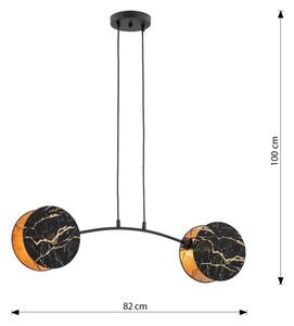 Lampadario a sospensione con filo MOTIF 2xE27/15W/230V nero/oro