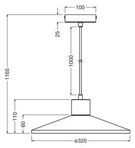 Ledvance - Lampadario a sospensione con filo DECOR CONCRETE 1xE27/15W/230V diametro 32 cm calcestruzzo grigio