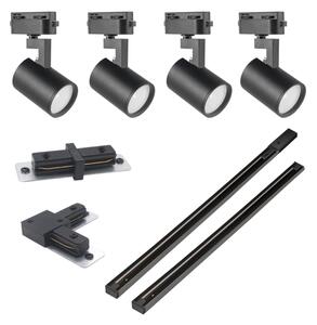Faretto per sistema a binario LYNX 4xGU10/10W/230V nero