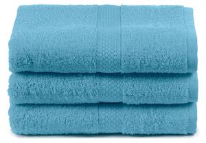 Asciugamano In Cotone Minorca CM. 55X105 Spugnissima Tinta Unita Azzurro Caleffi