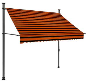 Tenda da Sole Retrattile Manuale LED 200 cm Arancione e Marrone