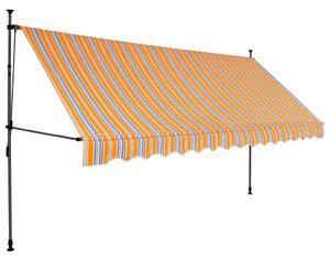 Tenda da Sole Retrattile Manuale con LED 350 cm Gialla e Blu