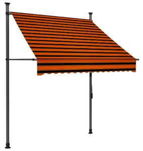 Tenda da Sole Retrattile Manuale LED 150 cm Arancione e Marrone