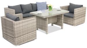 Mobili da giardino in technorattan Roma Apetito 5 Garden Point grigio