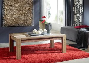 Tavolino da salotto in legno di Sheesham / palissandro 120x70x45 grigio scuro oliato NATURE GREY #09