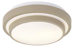 Plafoniera moderna tortora con bianco 34cm 2 luci IP44 - Walden