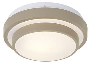Plafoniera moderna color tortora con bianco 25cm IP44 - Walden