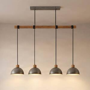 Lampada a sospensione Durbis Lindby, dimmerabile, Legno chiaro, Soggiorno / Sala da pranzo, Legno, Vintage, Lampada a sospensione