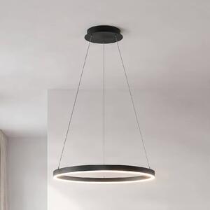 Lampada LED a sospensione Arcchio Albiona, nera, 1 anello, Ø 60 cm Albiona Arcchio, dimmerabile, Nero, Cucina, Metallo, Moderno