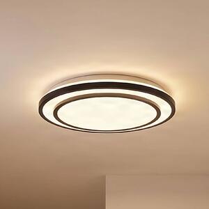 Plafoniera a LED Essina Lindby, dimmerabile, Nero, Soggiorno / Sala da pranzo, Metallo, Moderno, Plafoniera LED