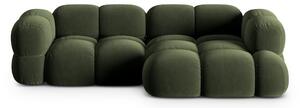 Divano angolare verde (con penisola a destra/con chaise lounge) con rivestimento in velluto Loretto – Cosmopolitan Design