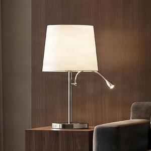 Lampada da tavolo Benjiro Lindby, Cromo / Argento, Soggiorno / Sala da pranzo, Tessuto / Stoffa / Seta, Moderno, Lampada da tavolo