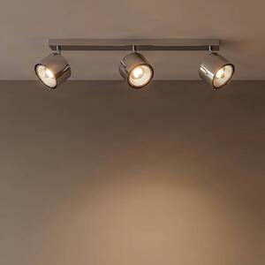Faretto da soffitto Chloe, orientabile, 3 luci, acciaio cromato Chloe Argon, dimmerabile, Cromo / Argento, Soggiorno / Sala da pranzo, Metallo, Moderno, Faretto