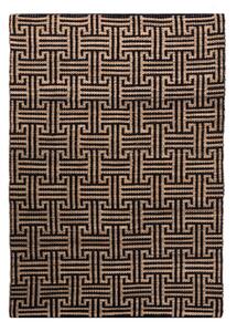 Tappeto nero/di colore naturale in misto iuta tessuto a mano 200x290 cm Meander Jute – Flair Rugs