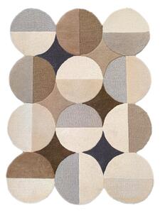 Tappeto greige in lana tessuto a mano 160x230 cm Mia Ellipse – Flair Rugs