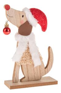 Statuetta natalizia in legno (altezza totale 21 cm) Dog – Dakls