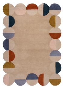 Tappeto beige in lana tessuto a mano 160x230 cm Mia Scallop Frame – Flair Rugs