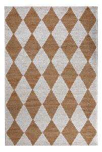 Tappeto bianco/di colore naturale in misto iuta tessuto a mano 120x170 cm Effie Diamond – Flair Rugs