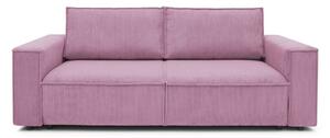 Divano letto in velluto a coste rosa 245 cm Nihad - Bobochic Paris