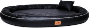 Tierlando® Lettino ortopedico per cani GILBERT ORTHO Protezione del pelo in Pelle finta LATEX - Dimensioni: 100x85cm | Colore: 03 Nero