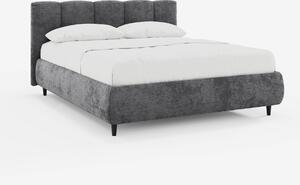 ARKAM letto imbottito con vano contenitore e testiera a lavorazione ve