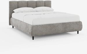 ARKAM letto imbottito con vano contenitore e testiera a lavorazione ve