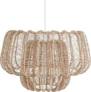 BELIANI Lampada a sospensione naturale con paralume in carta illuminazione interna stile naturale japandi