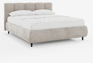 ARKAM letto imbottito con vano contenitore e testiera a lavorazione ve