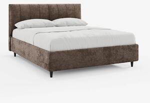 ONYX letto imbottito con vano contenitore e testiera verticale in tess