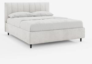 ONYX letto imbottito con vano contenitore e testiera verticale in tess