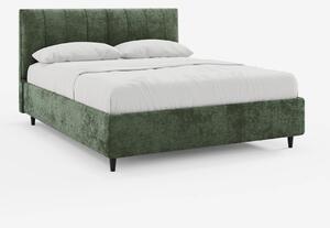 ONYX letto imbottito con vano contenitore e testiera verticale in tess