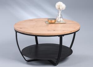 Tavolino "Palermo" in nero - con ripiano - H=43cm, P=80cm