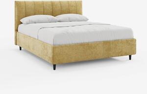 ONYX letto imbottito con vano contenitore e testiera verticale in tess
