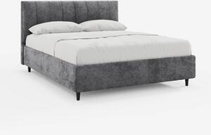 ONYX letto imbottito con vano contenitore e testiera verticale in tess