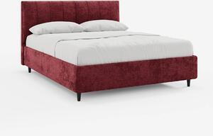 ONYX letto imbottito con vano contenitore e testiera verticale in tess