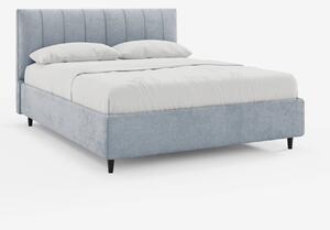 ONYX letto imbottito con vano contenitore e testiera verticale in tess