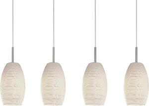Lampada a sospensione Batista 3 a 4 luci in nichel opaco, bianco Eglo 97587
